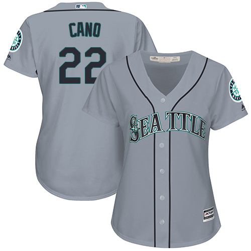Mariners #22 Robinson Cano Grey Road Women's Stitched MLB Jersey